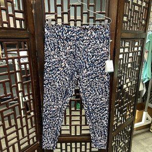 Carve Designs Navy and Pink Patterned Leggings